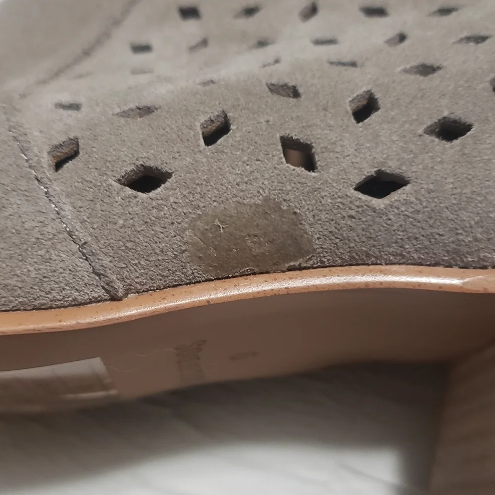 Soludos Anthopologie Lola Perforated Suede Ankle Wester Booties Sz 9 Grey
